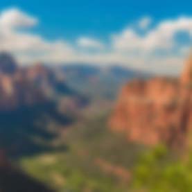 A fuzzy image of an outdoor scene, denoting how someone with cataracts may fail to see something clearly.