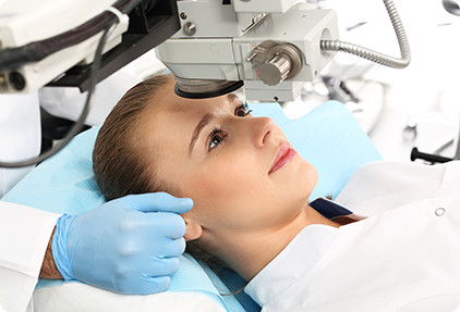 Patient during a LASIK Procedure at Standard Optical.