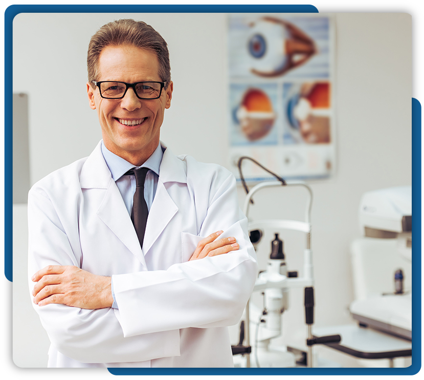 lasik-surgeon-office Lasik surgeon smiling at Standard Optical office in Utah