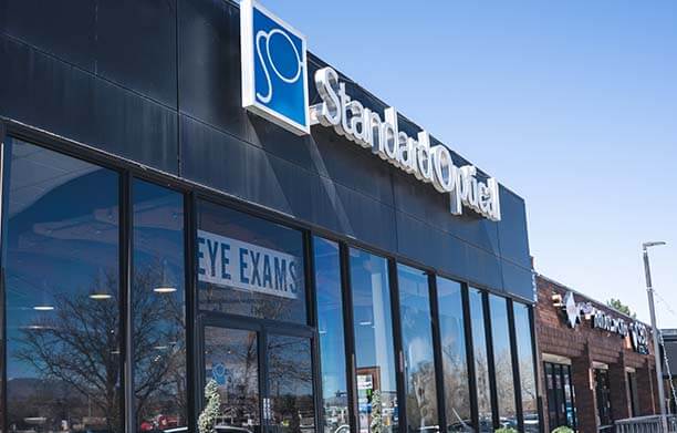 the storefront of Standard Optical's eyecare practice