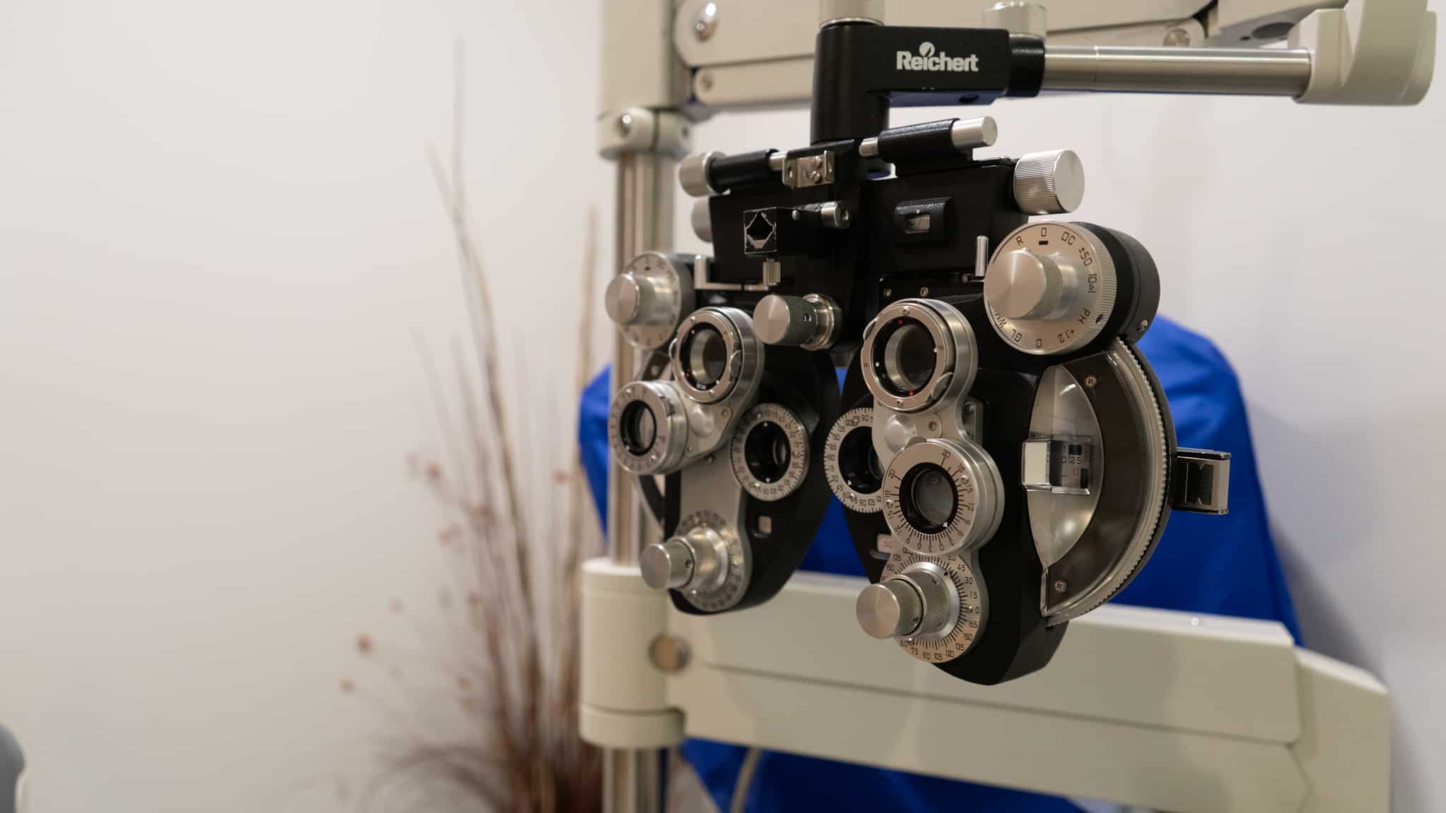 An eye exam room at Standard Optical in Salt Lake City.