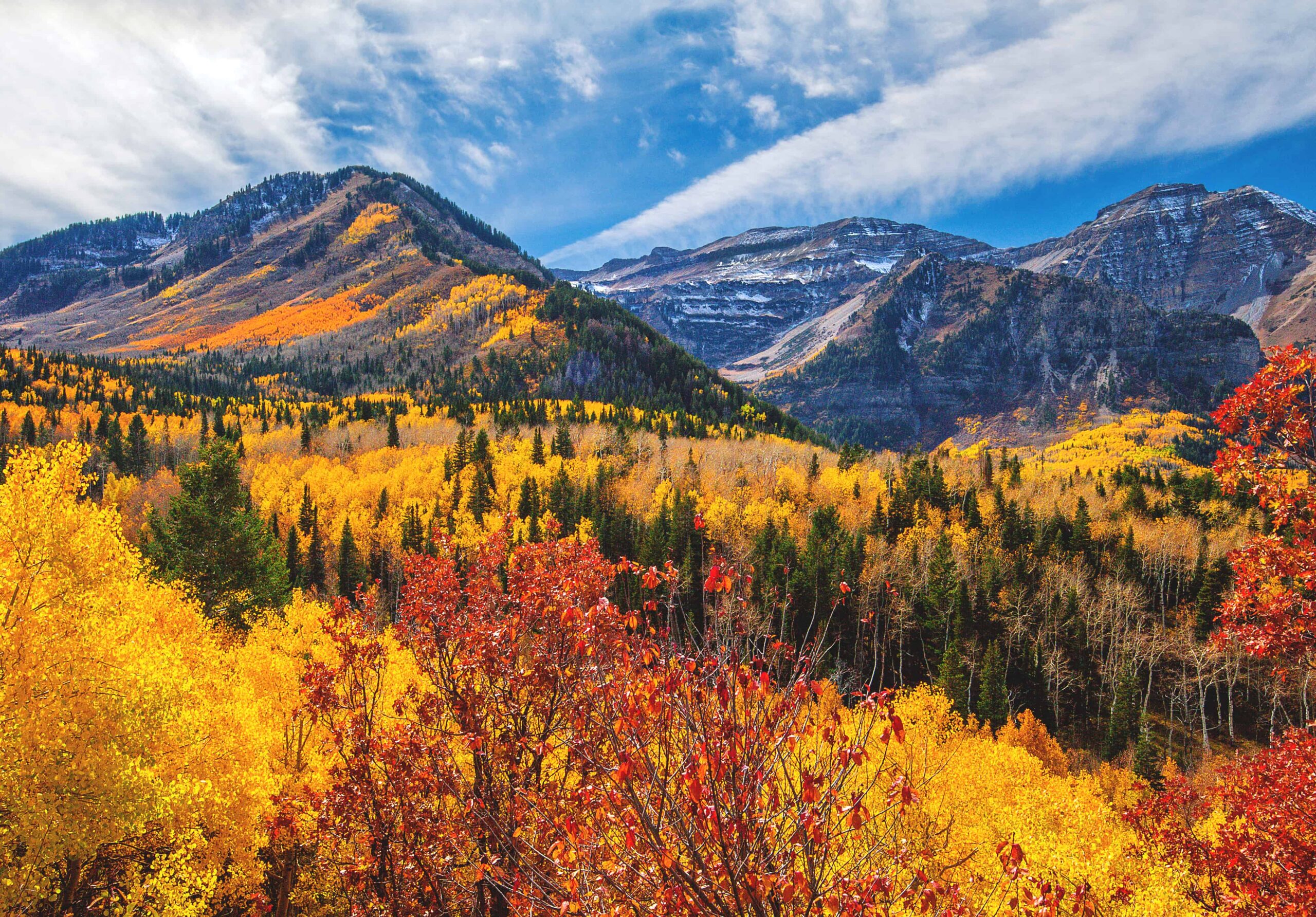 A mountain view of Salt Lake City in autumn.